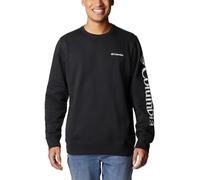 Columbia Herren Trek Crew Sweatshirt, Schwarz/weißes Ärmel-Logo, Large