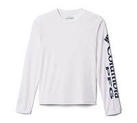 Columbia Jungen Terminal Tackle Langarm-T-Shirt Wanderhemd, Weißes Logo in Marineblau, X-Large