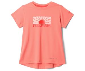 Columbia - Kid's Tech Trail Utility S/S Graphic Crew - Funktionsshirt, Gr. 140 M, rot (HotCoral/FloralGroove)