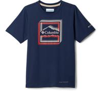 COLUMBIA Kinder Shirt Tech Trail Utility SS Graphic Crew (2154561) XS Collegiate Navy, Dotty Landscape
