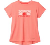 Columbia - Kid's Tech Trail Utility S/S Graphic Crew - Funktionsshirt, Gr. 140 M, rot (HotCoral/FloralGroove)