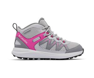 COLUMBIA Kinder Trekkingstiefel YOUTH PEAKFREAK RUSH MID WATERPROOF (2108261) 35 Ti Grey Steel, Wild Fuchsia