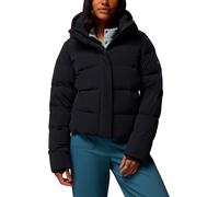 Columbia - Kurze Daunenjacke mit natürlicher Daune - Amaze Puff Hooded Jacket Black für Damen - Größe L - schwarz schwarz L