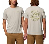 Columbia - Leichtes, atmungsaktives Wander-T-Shirt - Herren - Parsons Point SS Back Graphic Tee Dark Stone Heather Linear Peaks - Parsons Beige L