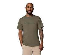 Columbia Men's Basic Logo Tee Short Sleeve T-Shirt, Stone Green/Gem Columbia, L