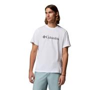 Columbia Men's Basic Logo Tee Short Sleeve T-Shirt, White/Gem Columbia, XL