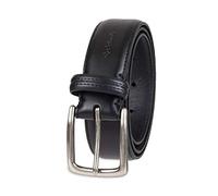 Columbia Men's Casual Leather Belt -Trinity Style for Jeans Khakis Dress Leather Strap Silver Prong Buckle Belt,Black,48