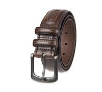 Columbia Men's Classic Logo Belt - Casual Dress With Single Prong Buckle for Jeans Khakis, Brown, X-Large (42-44)