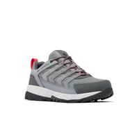 Columbia Men's Strata Trail Low Waterproof Hiking Shoe, Titanium Grey Steel/Mountain Red, 7 Wide