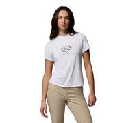 Columbia Parsons Point Damen-T-Shirt, kurzärmelig, mit Grafik, Weiß/Spritzer, Größe XL