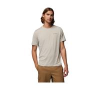 Columbia - Leichtes, atmungsaktives Wander-T-Shirt - Herren - Parsons Point SS Back Graphic Tee Dark Stone Heather Linear Peaks - Parsons Beige L
