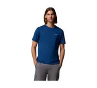 Columbia Parsons Point Short Sleeve Back Graphic Tee mountain blue heather, athletic gem badg (433) L