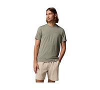 Columbia Parsons Point Short Sleeve Back Graphic Tee stone green heather, athletic gem badge (397) L