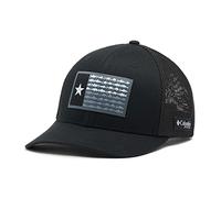 Columbia PFG Flag Mesh Ball Cap High Crown Black/Black/Texas Fish, Small/Medium