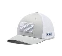 Columbia PFG Mesh Ball Cap Cool Grey/White/US Fish Flag Large/X-Large