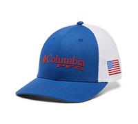 Columbia PFG Mesh-Baseballkappe, Blau (Mountain Blue)/US-Flagge, Größe L/XL
