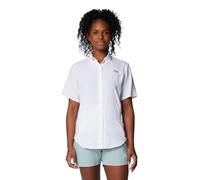 Columbia PFG Tamiami II Kurzarm-Angelshirt für Damen, Weiß, Größe M, Weiss/opulenter Garten, Mittel