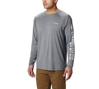 Columbia PFG Terminal Tackle™ Heather Langarm-Shirt, anthrazit/Cool Grey Logo, Größe M