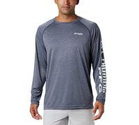 Columbia PFG Terminal Tackle Heather Langarmhemd für Herren Gr. XXL, Collegiate Navy Heather/weißes Logo