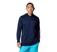 Columbia Herren, groß PFG Terminal Tackle Hoodie athletisch, Kapuzenpulli, Collegiate Navy/Sunset Red Logo, 3X Hoch