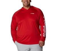 Columbia PFG Terminal Tackle Kapuzenpullover für Herren, Rotes Spark/weißes Logo, 5X