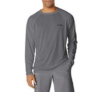 Columbia Terminal Tackle Langarm-Angelshirt für Herren, Stadtgrau/schwarzes Logo, Größe XL, City Grey/Black Logo, XL