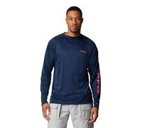 Columbia PFG Terminal Tackle Langarm-Shirt für Herren, Collegiate Navy/Sunset Red Logo, 5X Hoch