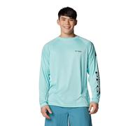 Columbia PFG Terminal Tackle Langarm-Shirt für Herren, Gulf Stream/Black Logo, Mittel