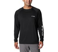 Columbia PFG Terminal Tackle Langarm-Shirt für Herren, Schwarzes, graues Logo, 5X