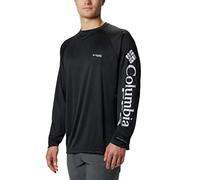 Columbia Terminal Tackle Langarm-Angelshirt für Herren, Schwarzes, graues Logo, Klein