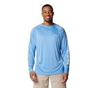 Columbia Sportswear Herren-Langarm-Shirt PFG Terminal Tackle, weiße Kappe/weißes Logo, Größe L