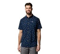 Columbia Rapid Rivers Herren-Shirt, Bedruckt, kurzärmelig, Collegiate Navy Deserted, 2X