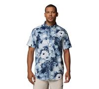 Columbia Rapid Rivers Herrenhemd, bedruckt, kurzärmelig, Komfort-Stretch, Collegiate Navy/Flowerblur, XL