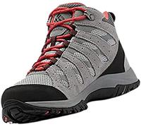 Columbia Redmond III Mid WP wasserdichte Wanderstiefel für Damen, Grau (Steam x Red Coral), 37 EU