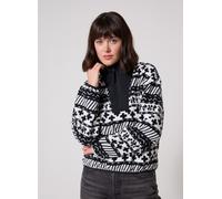 Fleecepullover COLUMBIA "Sequoia Grove II Printed Half Zip", Damen, Gr. XL (46/48), schwarz-weiß (schwarz wizard island tonal), Obermaterial: 100% Polyester, Sweatshirts Fleecepullover, mit Halbreißve