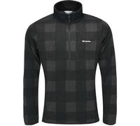 Columbia Herren Sweater Weather Printed Half Zip 2 Fleece Pull Over, Black Buffalo/Check Print/Shark Black, L