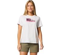 Columbia - Technisches T-Shirt - Delta Drift Graphic SS Shirt Sea Salt, Linear Peakscape für Damen - Größe M - Weiß Weiß M