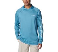 Columbia Terminal Tackle Heather Herren-Kapuzenpullover, Canyon Blue Heather/ICY Morn Logo, X-Klein