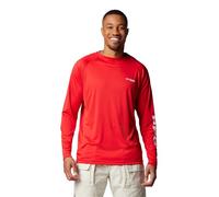 Columbia Terminal Tackle Herren-Langarmshirt, Rot mit Funken/weißem Logo, Größe XL