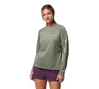 Columbia Tidal Tee II Langarmshirt für Damen, Cypress Heather/Dark Stone Logo, Groß