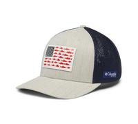 Columbia Unisex-Erwachsene Pfg Ballkappe aus Leder, Fischflagge, Netzstoff Cap, Ancient Fossil Heather/Collegiate Navy, X-Large