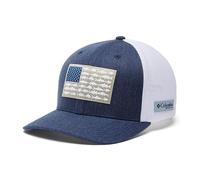 Columbia Unisex-Erwachsene PFG ballkappe aus Netzstoff Cap, Carbon Heather/US-Fischflagge, Small-Medium