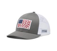 Columbia PFG Herren Snapback Ballkappe, atmungsaktiv, verstellbar, Titan/Weiß