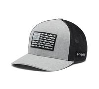 Columbia Unisex PFG Fischflagge Mesh Ball Cap-High Crown, Cool Grey Heather/Grill/US Fish Flag, L/XL