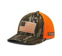 Columbia Unisex PHG Camo Mesh Ball Cap, Bottomland/Blaze Game Flag, S-M