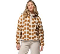 Columbia Women's Helvetia II Cropped Sherpa Half Snap Printed Fleece camel brown, geostack (225) S