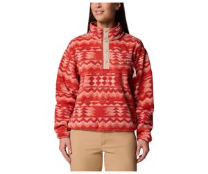 Columbia - Women's Helvetia II Printed Cropped Half Snap - Fleecepullover, Gr. XL, rot (PoppyRed/Retrotree)