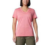 Columbia Women's Hike Short Sleeve V Neck, Juicy Heather, Medium