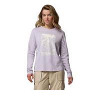 Columbia Women's Rolling Bend Graphic Long Sleeve Crew Long Sleeve T-Shirt Lavender Pearl, Amazing Heights, XL