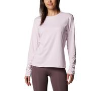 Columbia Women's Sloan Ridge Graphic Long Sleeve, Pink Dawn Heather/Linear Drifts, Large